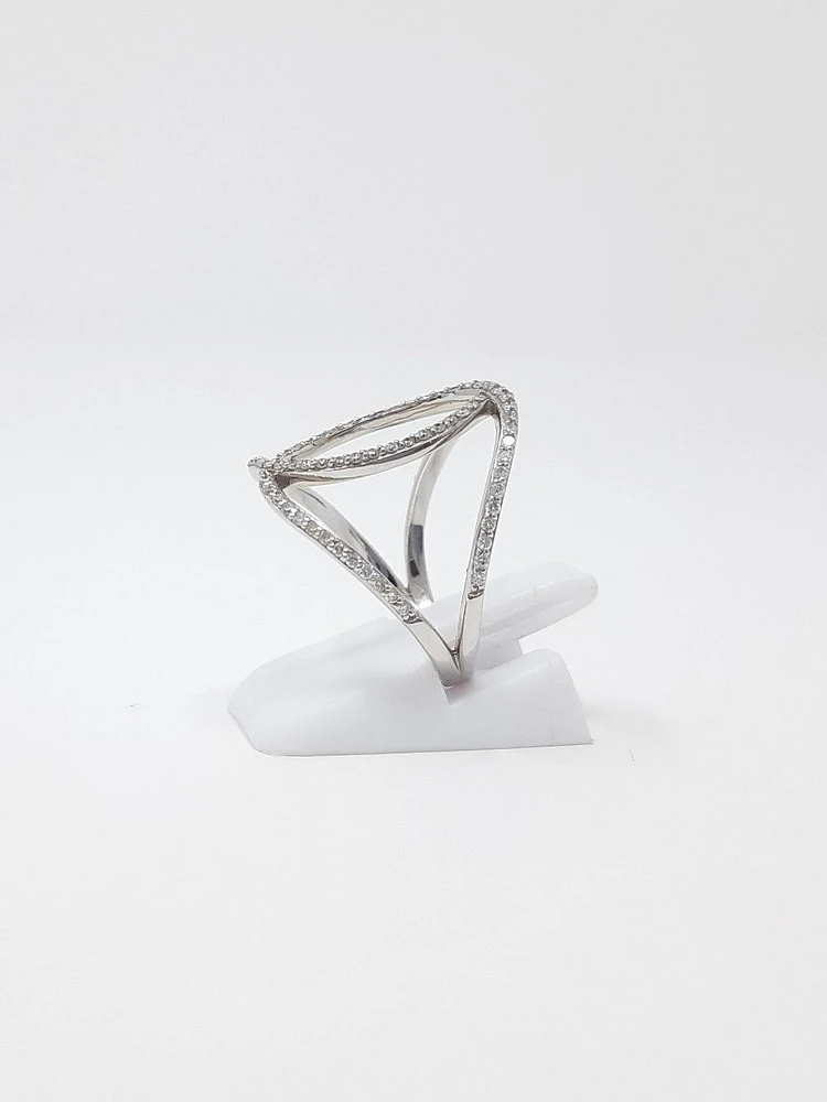 10K White Gold 0.45cttw Diamond Ring, 6.5 - /