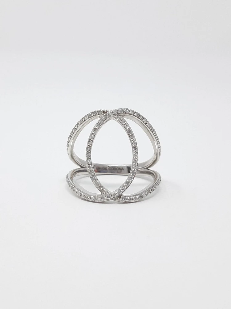 10K White Gold 0.45cttw Diamond Ring, 6.5 - /