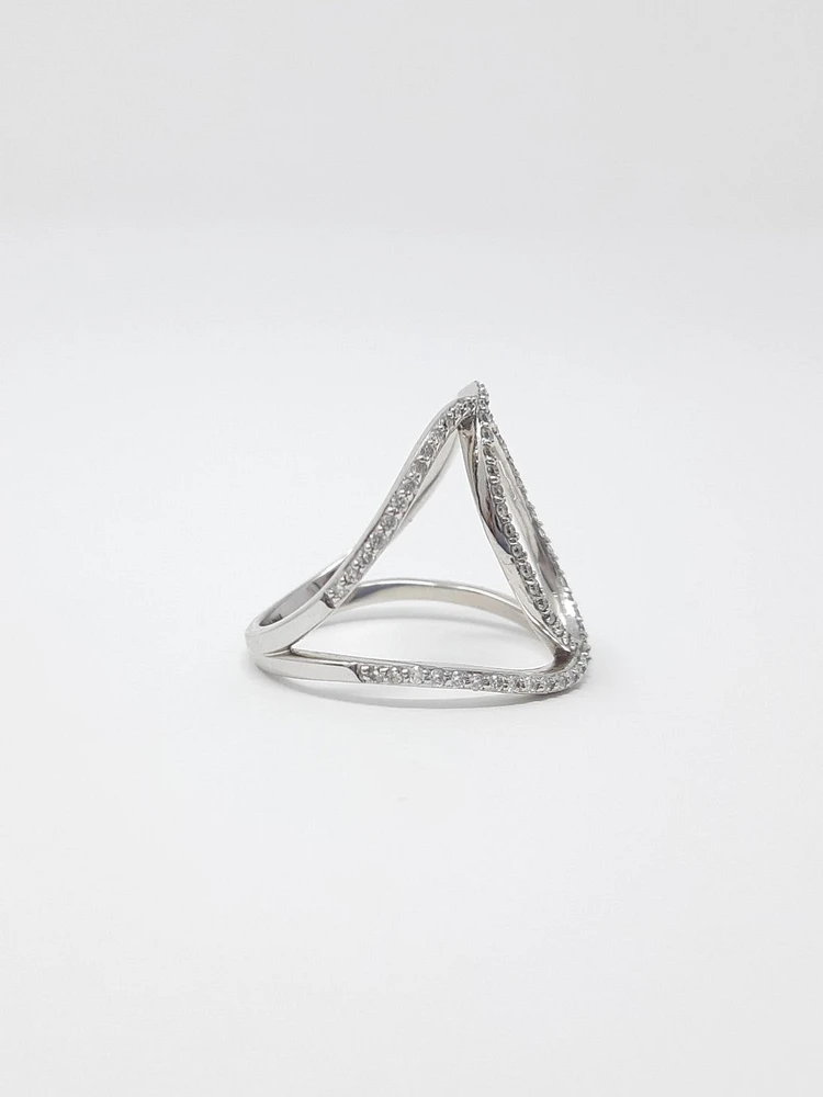 10K White Gold 0.45cttw Diamond Ring, 6.5 - /