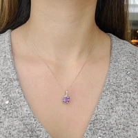 Amethyst & Diamond Pendant