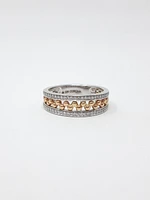 10K White & Rose Gold 0.18cttw Diamond Ring, size 6.5