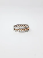 10K White & Rose Gold 0.18cttw Diamond Ring, size 6.5