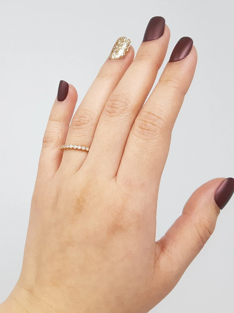 10K Rose Gold 0.10cttw Diamond Ring, size 6.5