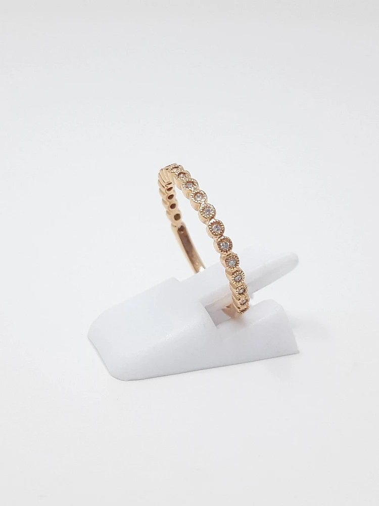 10K Rose Gold 0.10cttw Diamond Ring, size 6.5
