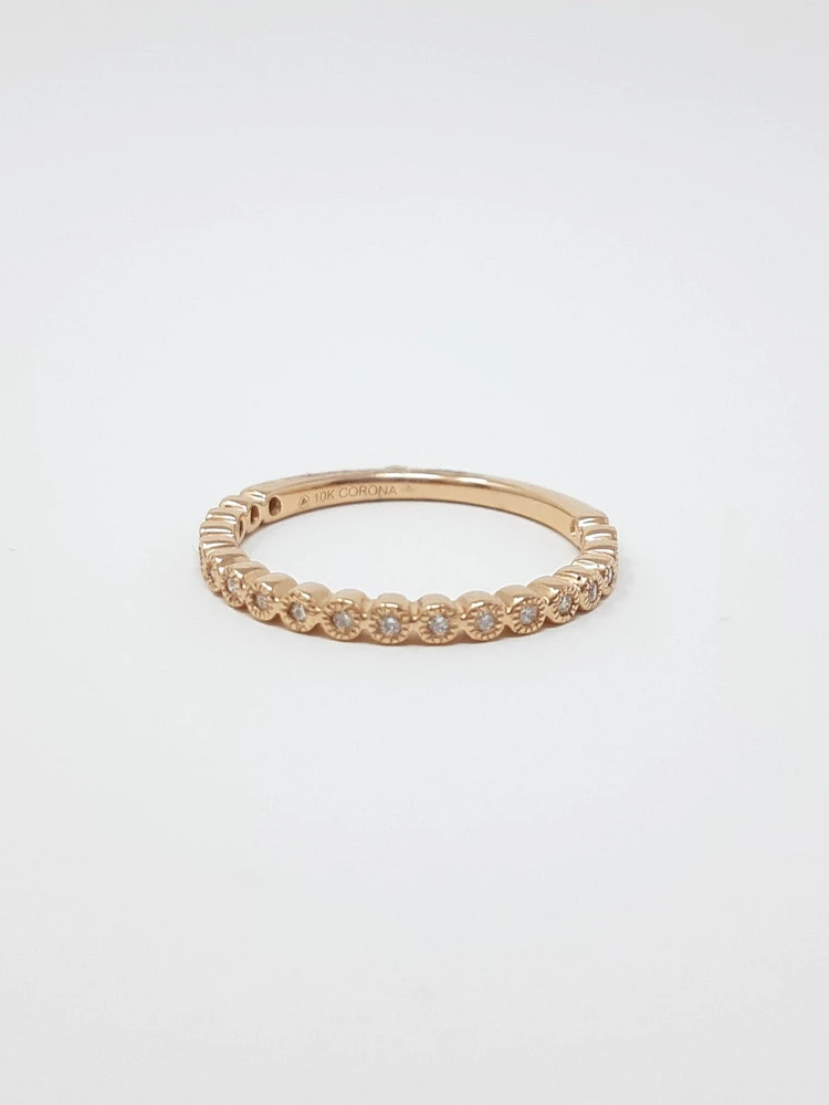 10K Rose Gold 0.10cttw Diamond Ring, size 6.5