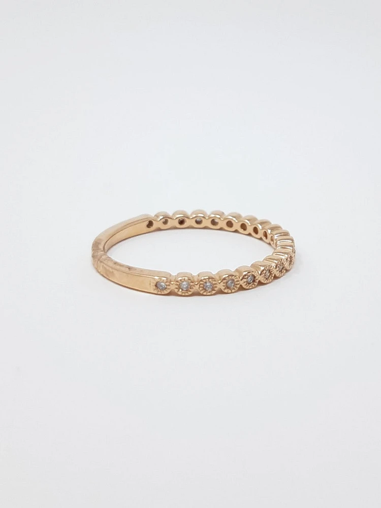 10K Rose Gold 0.10cttw Diamond Ring, size 6.5