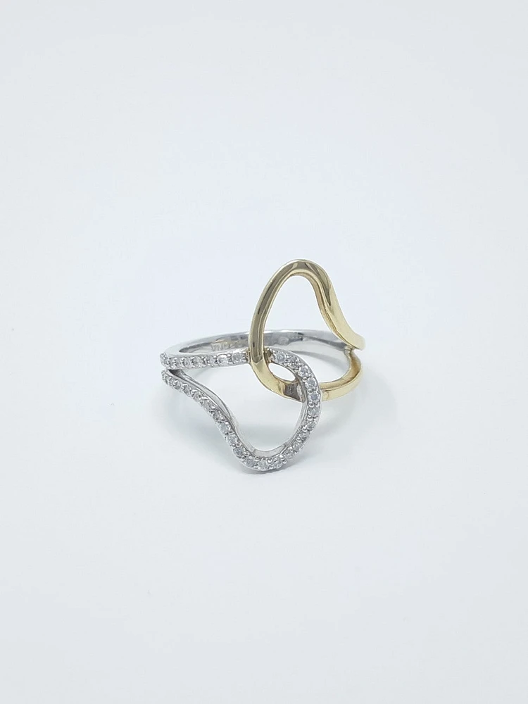 10K White & Yellow Gold 0.21cttw Diamond Ring - 4.5
