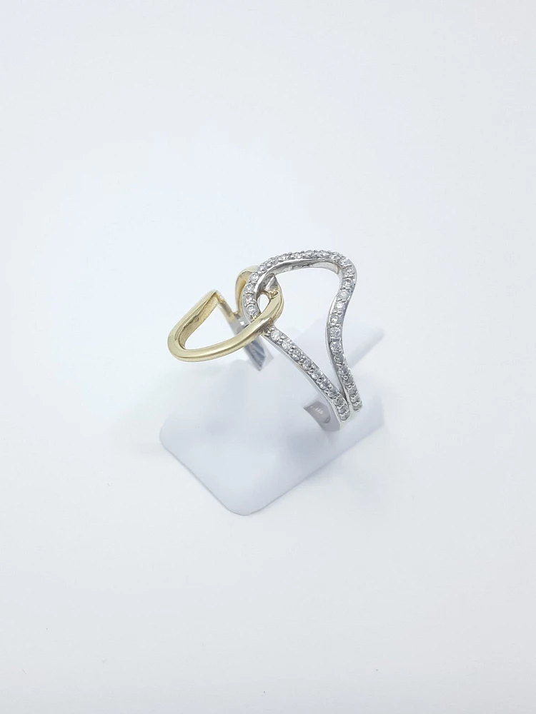 10K White & Yellow Gold 0.21cttw Diamond Ring - 4.5