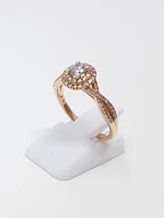 10K Rose Gold 0.23cttw Canadian Diamond Ring, size 6.5