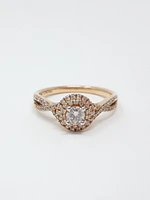 10K Rose Gold 0.23cttw Canadian Diamond Ring, size 6.5