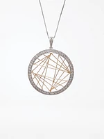 14K Two Tone White and Rose Gold 0.91cttw Diamond Pendant - 19 Inches
