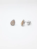 14K White & Rose Gold Two-Tone 0.28cttw Diamond Earrings