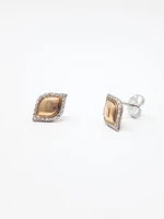 10K White & Rose Gold 0.13cttw Diamond Stud Earrings