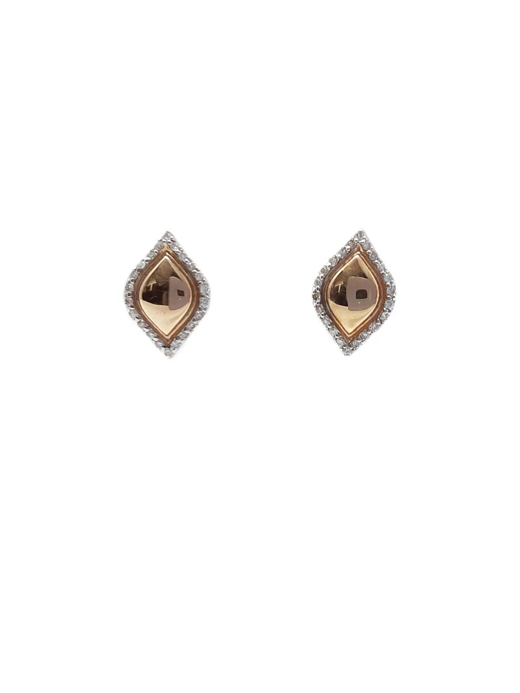 10K White & Rose Gold 0.13cttw Diamond Stud Earrings