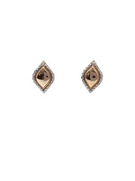 10K White & Rose Gold 0.13cttw Diamond Stud Earrings