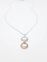 10K White & Rose Gold 0.39cttw Diamond Pendant, 18"