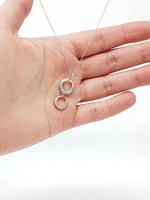 10K White & Rose Gold 0.39cttw Diamond Pendant, 18"