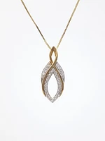 10K Yellow Gold 0.22 Diamond Pendant, 18"