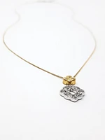 10K White & Yellow Gold 0.25cttw Diamond Pendant, 18"