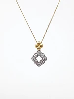 10K White & Yellow Gold 0.25cttw Diamond Pendant, 18"