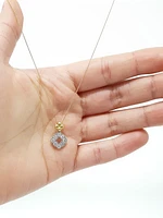 10K White & Yellow Gold 0.25cttw Diamond Pendant, 18"