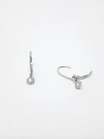 10K White Gold 0.13cttw Diamond Lever Back Earrings