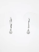 10K White Gold 0.13cttw Diamond Lever Back Earrings