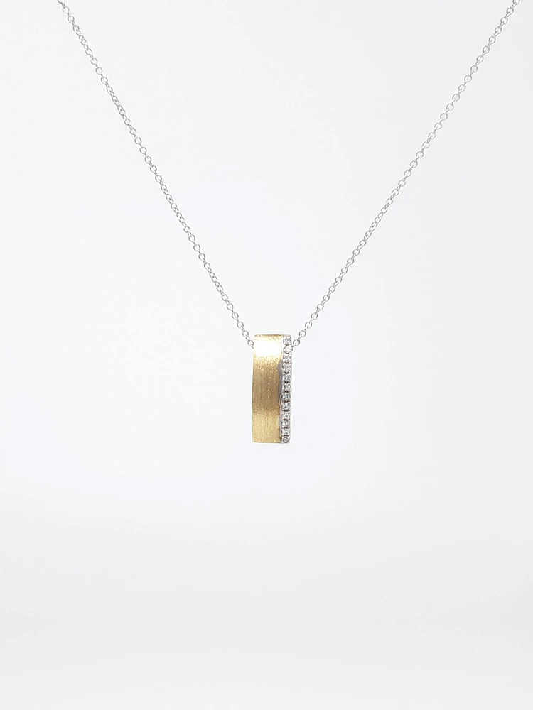 Two-Tone Reversible Pendant with Diamonds