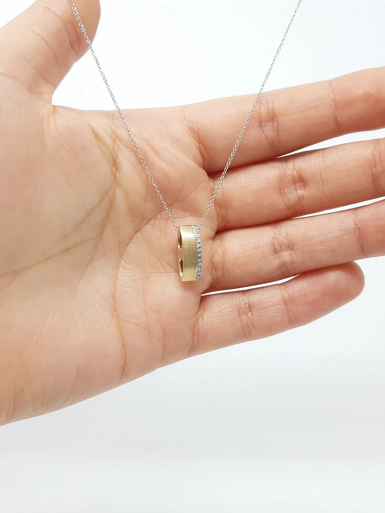 Two-Tone Reversible Pendant with Diamonds