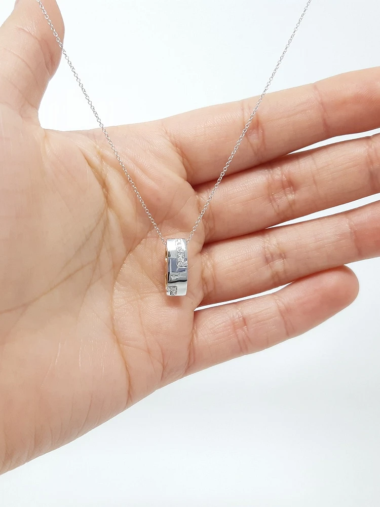 Two-Tone Reversible Pendant with Diamonds