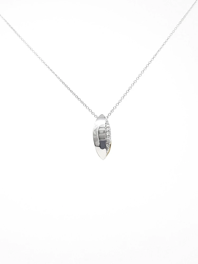 10K Two-Tone Reversible 0.06cttw Diamond Pendant, 18"