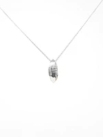 10K Two-Tone Reversible 0.06cttw Diamond Pendant, 18"