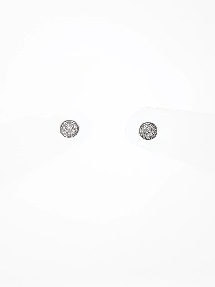 10K White Gold Diamond Stud Earrings
