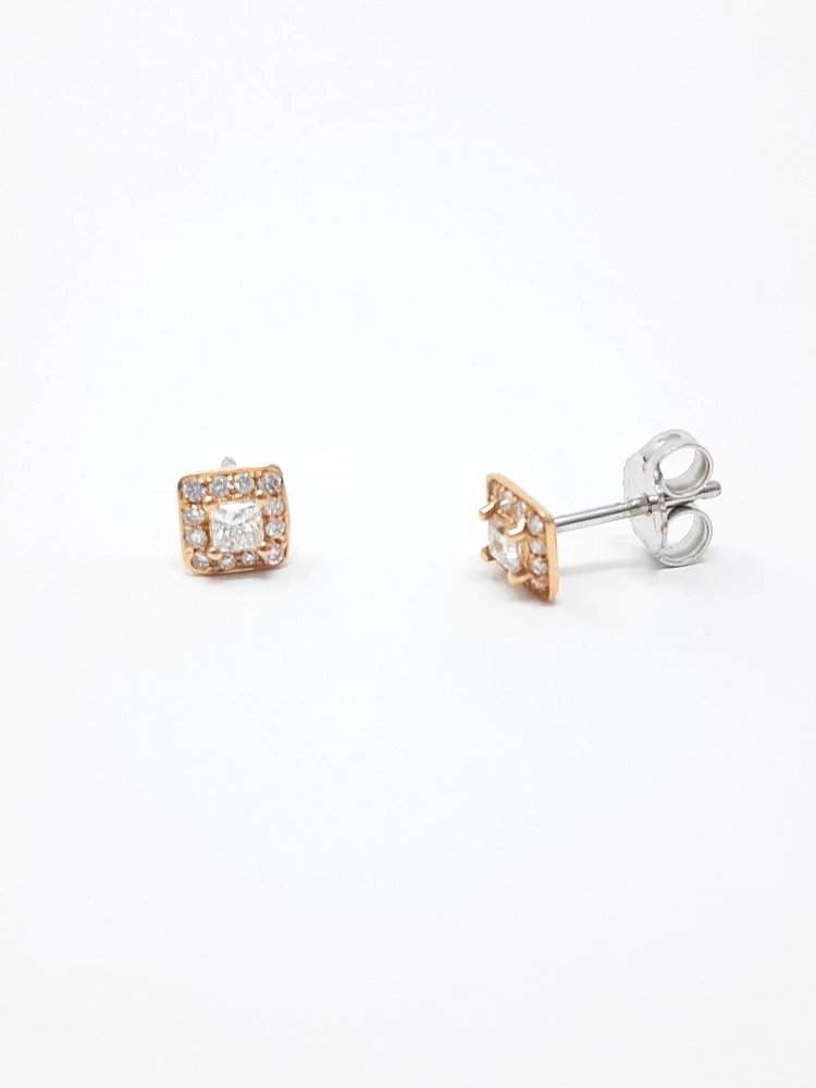 Two-Tone Canadian Diamond Earrings