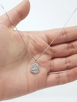 10K White Gold 0.20cttw Diamond Pendant, 18"