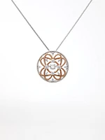 10K White & Rose Gold 0.35cttw Diamond Pendant, 18"