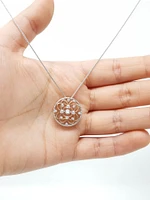 10K White & Rose Gold 0.35cttw Diamond Pendant, 18"