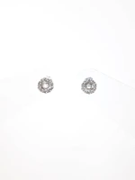 10K White Gold 0.50cttw Diamond Halo Pulse Earrings