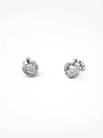 10K White Gold 0.35cttw Round Brilliant Cut Diamond Pulse Dangle Stud Earrings