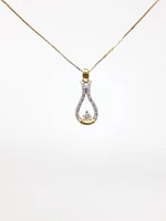 10K Yellow Gold 0.20cttw Canadian Diamond Pendant, 18"