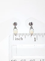 10K White Gold Opal and Diamond Earrings