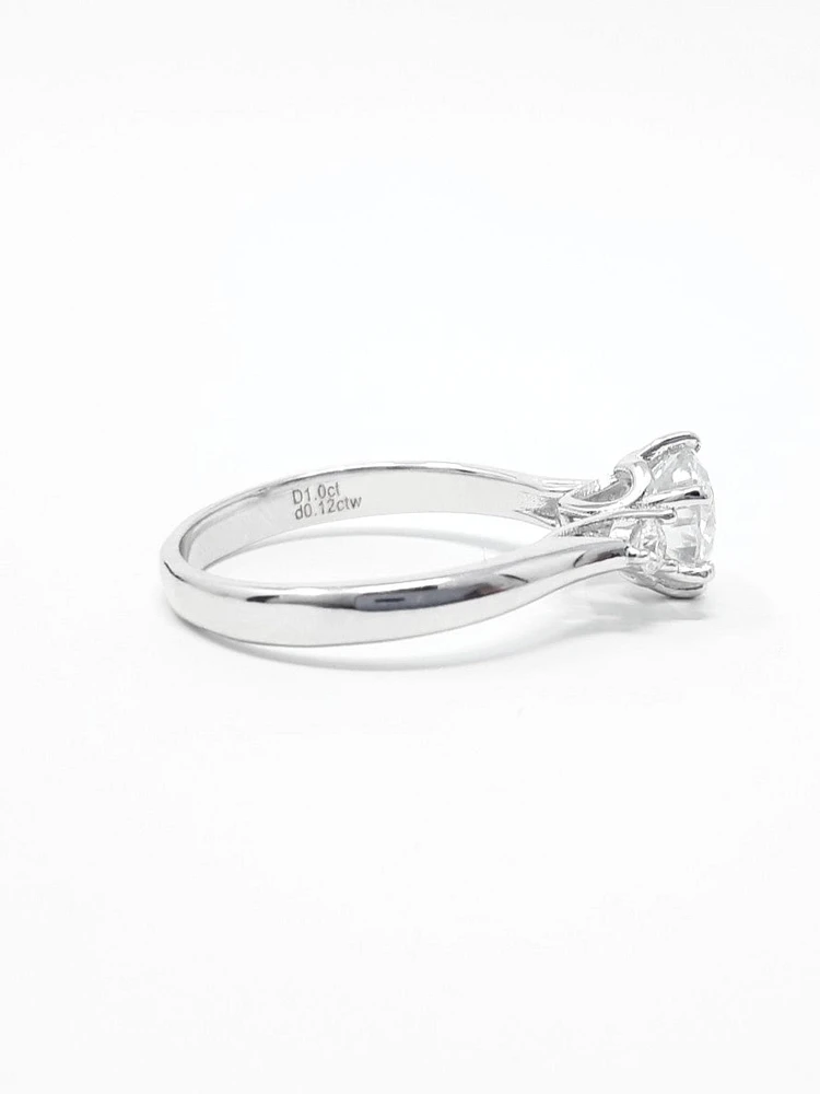 Moissanite and Silver Ring