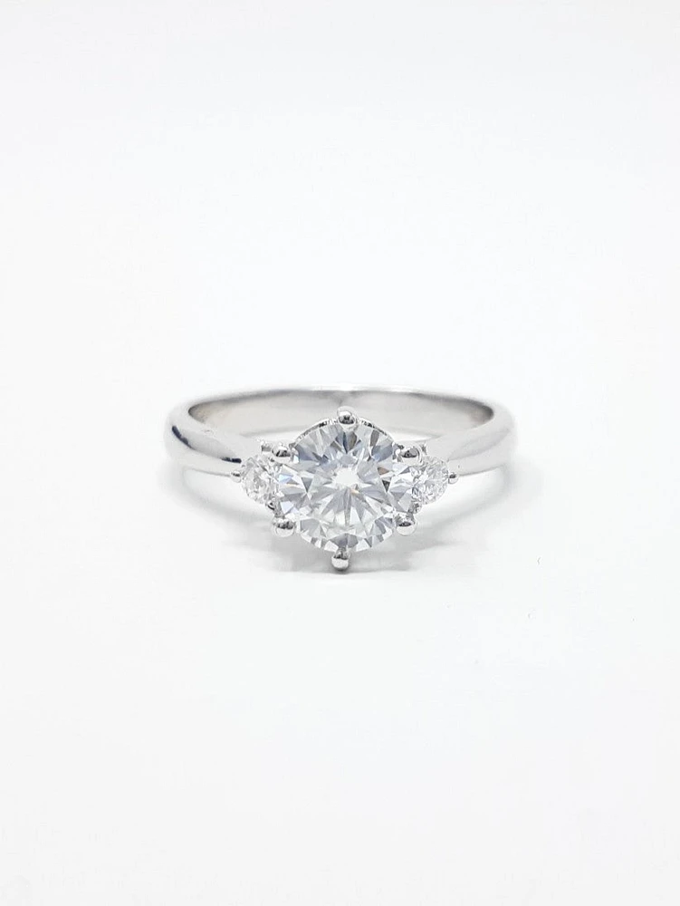 Moissanite and Silver Ring