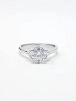 Moissanite and Silver Ring