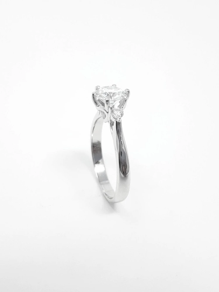 Moissanite and Silver Ring