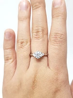 Moissanite and Silver Ring