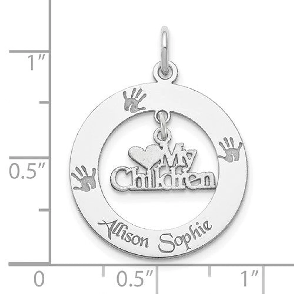 Sterling Silver Personalizable My Children Charm  (2 names only)