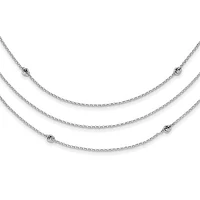 Sterling Silver Rhodium-plated Love Knot Multi-Strand with 2in ext Necklace - 18"