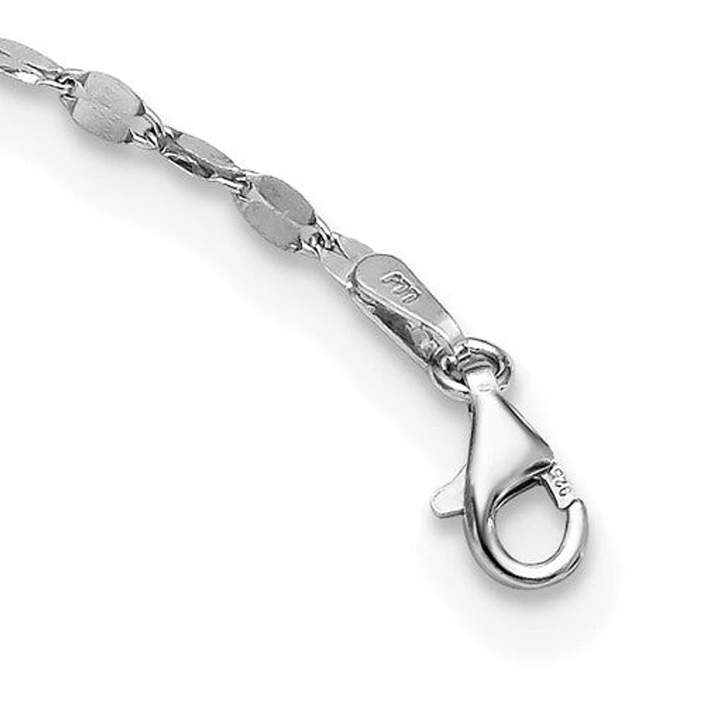 Sterling Silver Rhodium-plated Polished Multi-strand Necklace - 17.5"