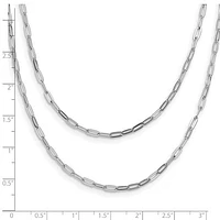 Sterling Silver Rhodium-plated Multi-strand Layered Paperclip Necklace with 2in Ext. Necklace 16-18"